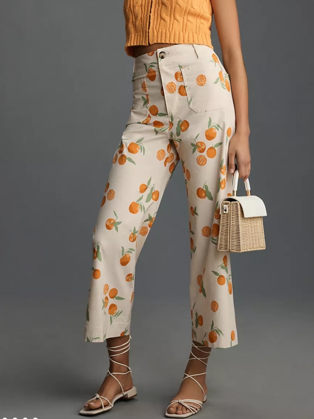 The Dylan Mierzwinski Colette Crop Wide-Leg Trousers by Maeve Size 32 Tall